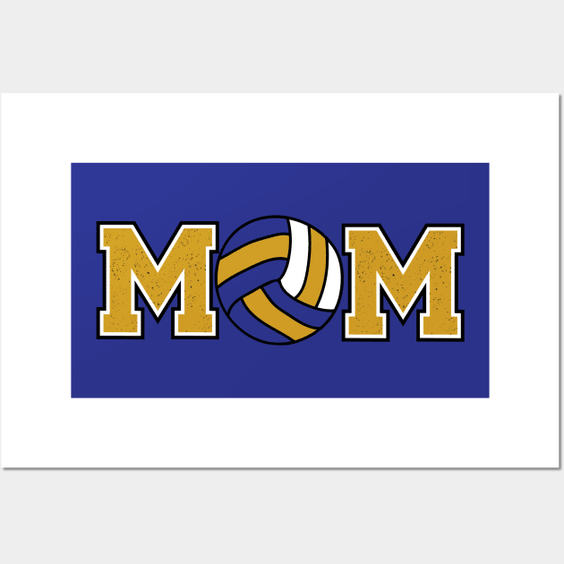Volleyball Mom Gold and Navy Wall Art by capesandrollerskates 